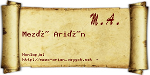 Mező Arián névjegykártya